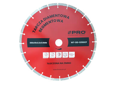 Zdjęcie: Tarcza diamentowa segmentowa tłoczona na zimno 350 x 10 x 2.2 x 3.6 mm PRO FACHMAYER