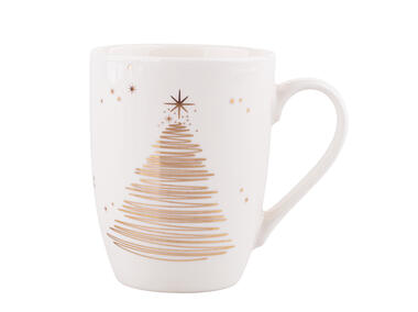 Zdjęcie: Kubke baryłka Golden Christmas 300 ml biały ALTOMDESIGN