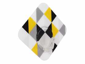 Wieszak pojedynczy Triangle 6x6x2,5 cm czarno-żółty UNIGLOB