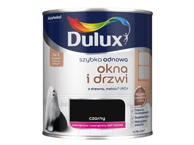 Farba Szybka Odnowa Okna-Drzwi 0,75 L czarny DULUX