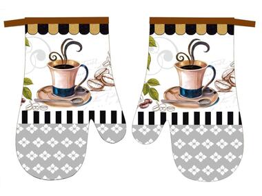 Zdjęcie: Rękawice kuchenne Coffee II 0119FS225 z magnesem komplet 2 sztuk EUROMAT