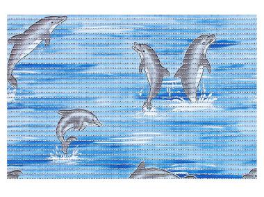 Mata piankowa Dolphin 50x80 cm niebieska BISK