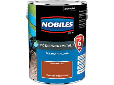 Zdjęcie: Farba ftalowa do drewna i metalu Ftalonal 5 L orzech średni NOBILES