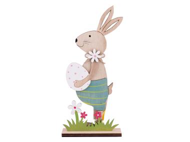 Zdjęcie: Figurka drewniana Zajączek z pisanką 9x4x23,5cm ALTOMDESIGN