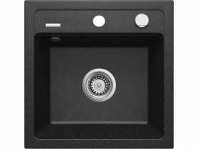 Zlewozmywak Zorba grafitowy granit 1K B/O 440x440x184 3,5", space saver DEANTE