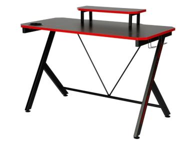 Biurko gamingowe Larix 115x60x75 cm czerwony-metal czarny TS INTERIOR