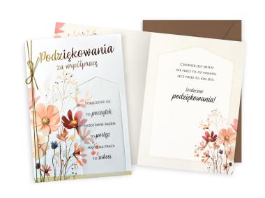 Zdjęcie: Karnet DKP-095 Podziękowania za współpracę - kwiatki KUKARTKA