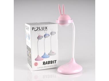 Zdjęcie: Lampka biurkowa LED Rabbit róż akumulator+USB POLUX