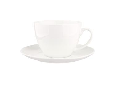 Zdjęcie: Filiżanka Bella 270 ml ze spodkiem 15 cm porcelana kremowa w opasce new ALTOMDESIGN