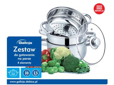 Zdjęcie: Zestaw garnków 4-elementowy do gotowania na parze nierdzewny GALICJA