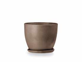 Doniczka Klasik 1 brąz struktura 13x11 cm FLOWERPOT