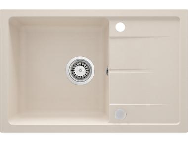 Zlewozmywak Leda beż granit 1K Z/O 670x440x164, 3,5", osprzęt space saver DEANTE