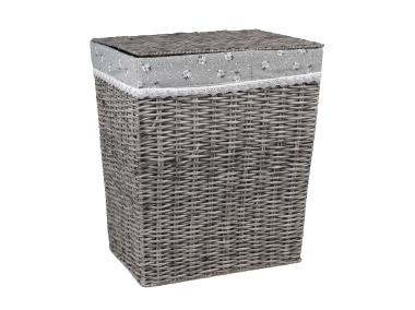 Zdjęcie: Kosz na pranie z technorattanu z materiałem 40x30x47 cm szary TIN TOURS