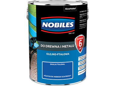 Zdjęcie: Farba ftalowa do drewna i metalu Ftalonal 5 L niebieski szafirowy NOBILES