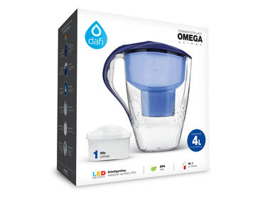Zdjęcie: Dzbanek filtrujący Omega Unimax LED 4 L + 1 filtr Unimax DAFI