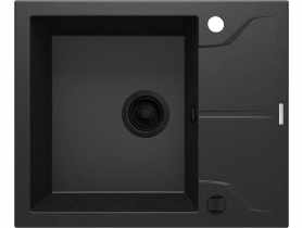 Zlewozmywak Andante grafit metal granit 1K Z/KO 590x490x194, space saver nero DEANTE