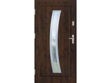 Zdjęcie: Drzwi zewnętrzne stalowo-drewniane Disting Figaro 02 Orzech 90 cm lewe KR CENTER