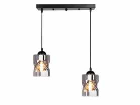 Lampa wisząca czarna, dymiona listwa 2xE27 Felis CANDELLUX