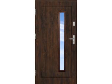 Zdjęcie: Drzwi zewnętrzne stalowo-drewniane Disting Mario 04B Orzech 80 cm lewe KR CENTER