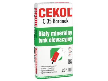 Tynk mineralno-polimerowy baranek C-35, 25 kg CEKOL
