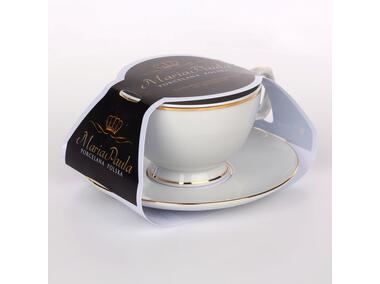 Zdjęcie: Filiżanka śniadaniowa Mariapaula Złota Linia 350 ml, spodek 17 cm w opasce ALTOMDESIGN