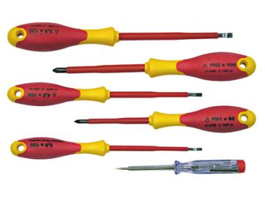 Zdjęcie: Wkrętak elektrotechniczny 2 komp kpl. kk23 pz  szt.5+wsk.nap.1000v PROFIX