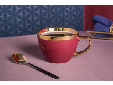 Zdjęcie: Filiżanka Aurora Gold 300 ml bordowa ALTOMDESIGN