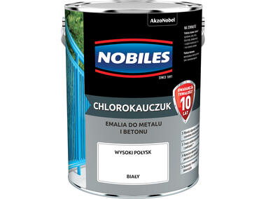 Zdjęcie: Farba emalia chlorokauczukowa 5 L biała NOBILES