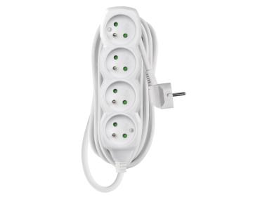 Zdjęcie: Przedłużacz 5 m, 4 gniazda, biały, PVC, 1 mm2 EMOS