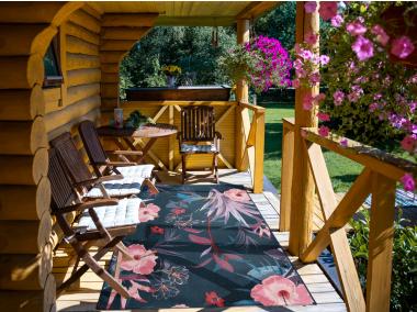 Zdjęcie: Dywan Jungle 160x220 cm kwiaty pomarańczowo-czarne MULTI-DECOR