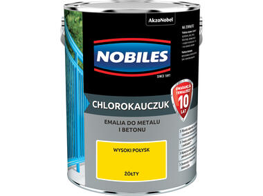 Zdjęcie: Farba emalia chlorokauczukowa 5 L żółta NOBILES