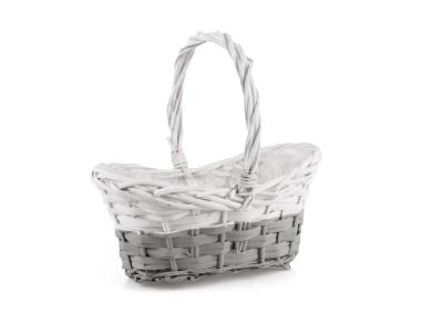 Zdjęcie: Kosz wiklinowy z folią do obsadzania kwiatami 30x18x12x15/23 cm TIN TOURS