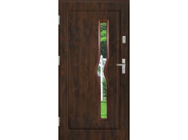 Zdjęcie: Drzwi zewnętrzne stalowo-drewniane Disting Mario 05 Orzech 100 cm lewe KR CENTER
