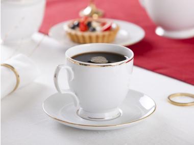 Zdjęcie: Filiżanka Cappuccino Mariapaula Złota Linia  350 ml i spodek 17 cm Gift Box ALTOMDESIGN