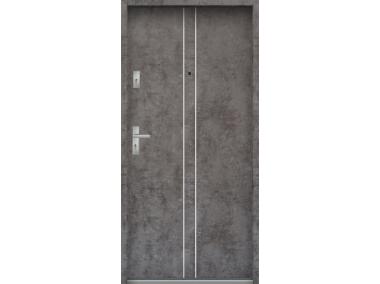 Zdjęcie: Drzwi wejściowe do mieszkań Bastion A-38 Beton ołówkowy 80 cm prawe ODO KR CENTER