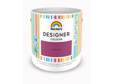 Zdjęcie: Farba lateksowa Designer Colour Vivid Pink 2,5 L BECKERS