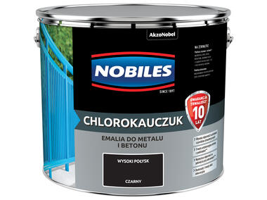 Farba emalia chlorokauczukowa 10 L czarny NOBILES