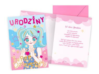 Zdjęcie: Karnet PR-561 Urodziny - anime, dziewczęce KUKARTKA