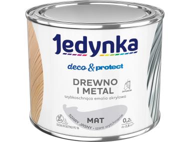 Zdjęcie: Emalia akrylowa Deco&Protect drewno i metal mat szary jasny 0,2 L JEDYNKA