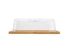 Patera bambusowa z kloszem plastikowym 25x19,5x7,5 cm ALTOMDESIGN