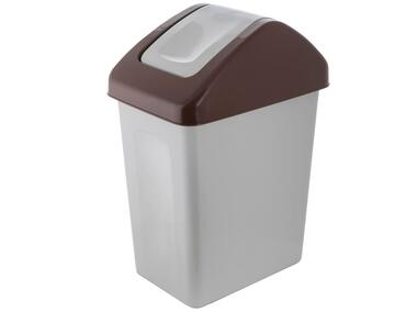 Zdjęcie: Kosz do segregacji śmieci z uchylną pokrywą Plastik 10 L brązowy BRANQ