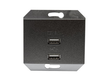Zdjęcie: Gniazdo USB podwójne grafitowe VILMA