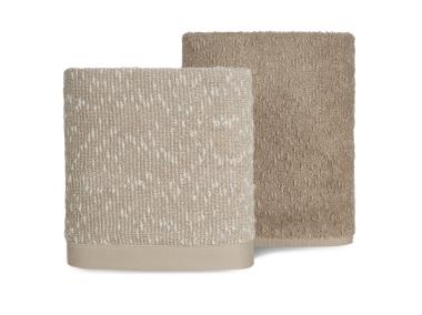Zdjęcie: Komplet 2 szt. ręczników Tamina 50x90, 70x140 cm beżowo-brązowe EUROFIRANY