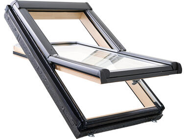Zdjęcie: Okno obrotowe Designo R45, drewno, 74x118 cm z termo-blokiem WD ROTO