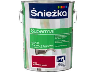 Zdjęcie: Emalia Supermal czerwony F590 5L ŚNIEŻKA