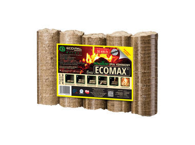 Zdjęcie: Opał ekologiczny do kominków i pieców 6 kg Ecomax ECO-PAL