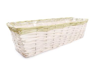Zdjęcie: Balkonówka doniczka wiklinowa z folią na kwiaty 60x22x16 cm TIN TOURS