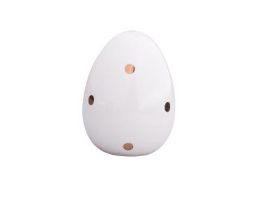 Zdjęcie: Figurka porcelanowa jajko ze złotymi kropkami 8,5x8,5x10,5 cm białe ALTOMDESIGN