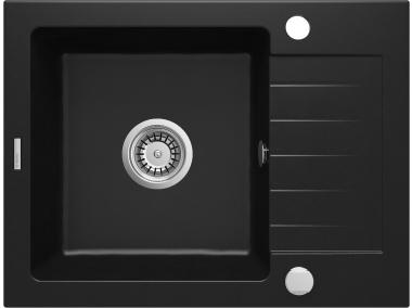 Zdjęcie: Zlewozmywak Zorba nero granit 1K Z/KO 580x440x164, 3,5", space saver DEANTE