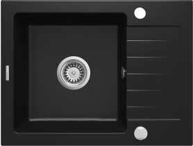 Zlewozmywak Zorba nero granit 1K Z/KO 580x440x164, 3,5", space saver DEANTE